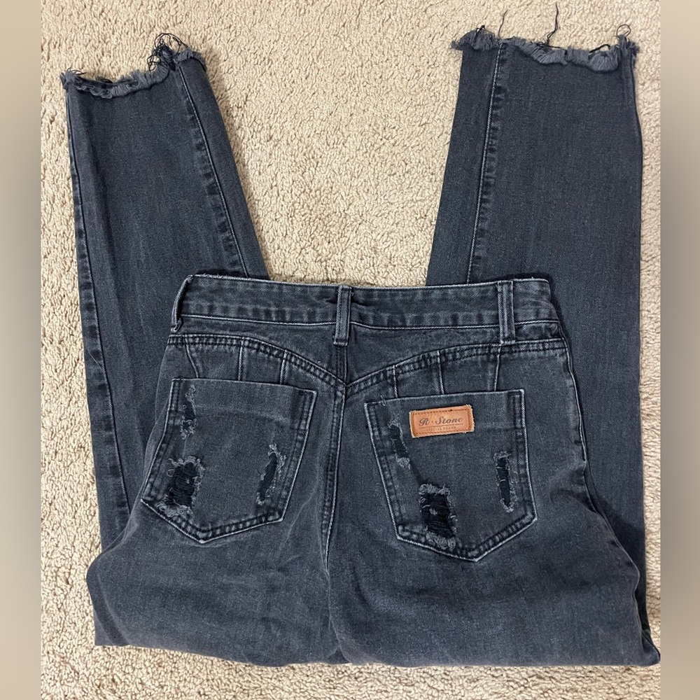 Black acid wash jeans